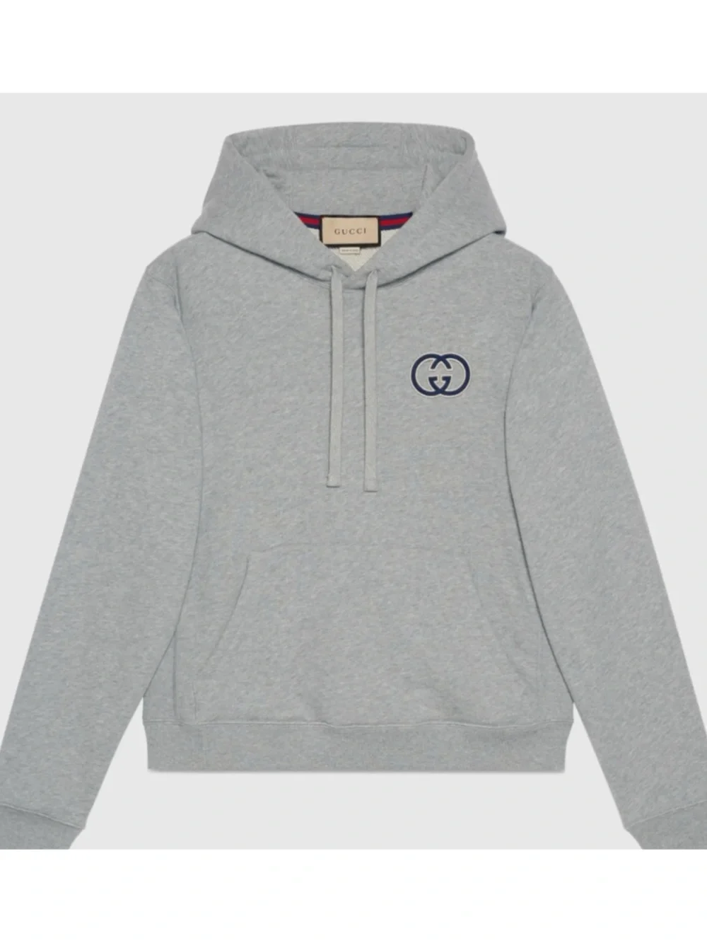 Gucci embroidered interlocking G jersey cotton hoodie size medium